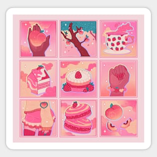 Peach and Strawberry Pink Aesthetic Sticker